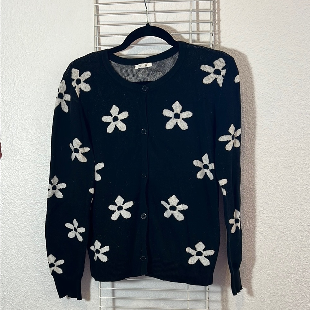 Maurices Black and White Cardigan Sweater